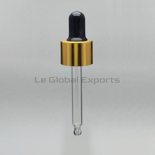 18mm Golden Cap with Black Silicon and 55mm Glass Dropper Tube ( for 15ml )