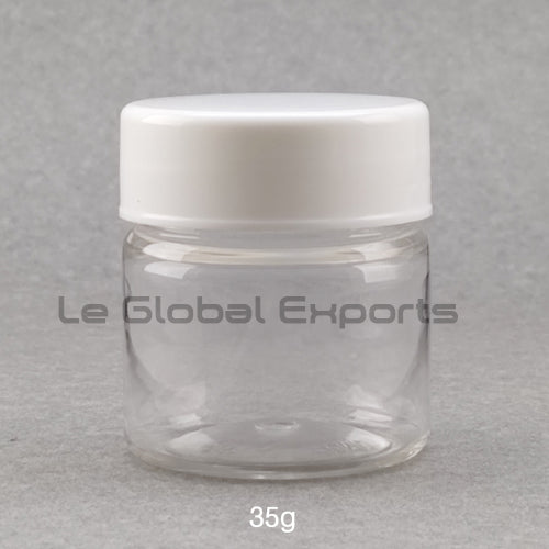 35ml PET Jar Clear with White Cap